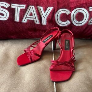 Indeed Red Strappy Heels for Women